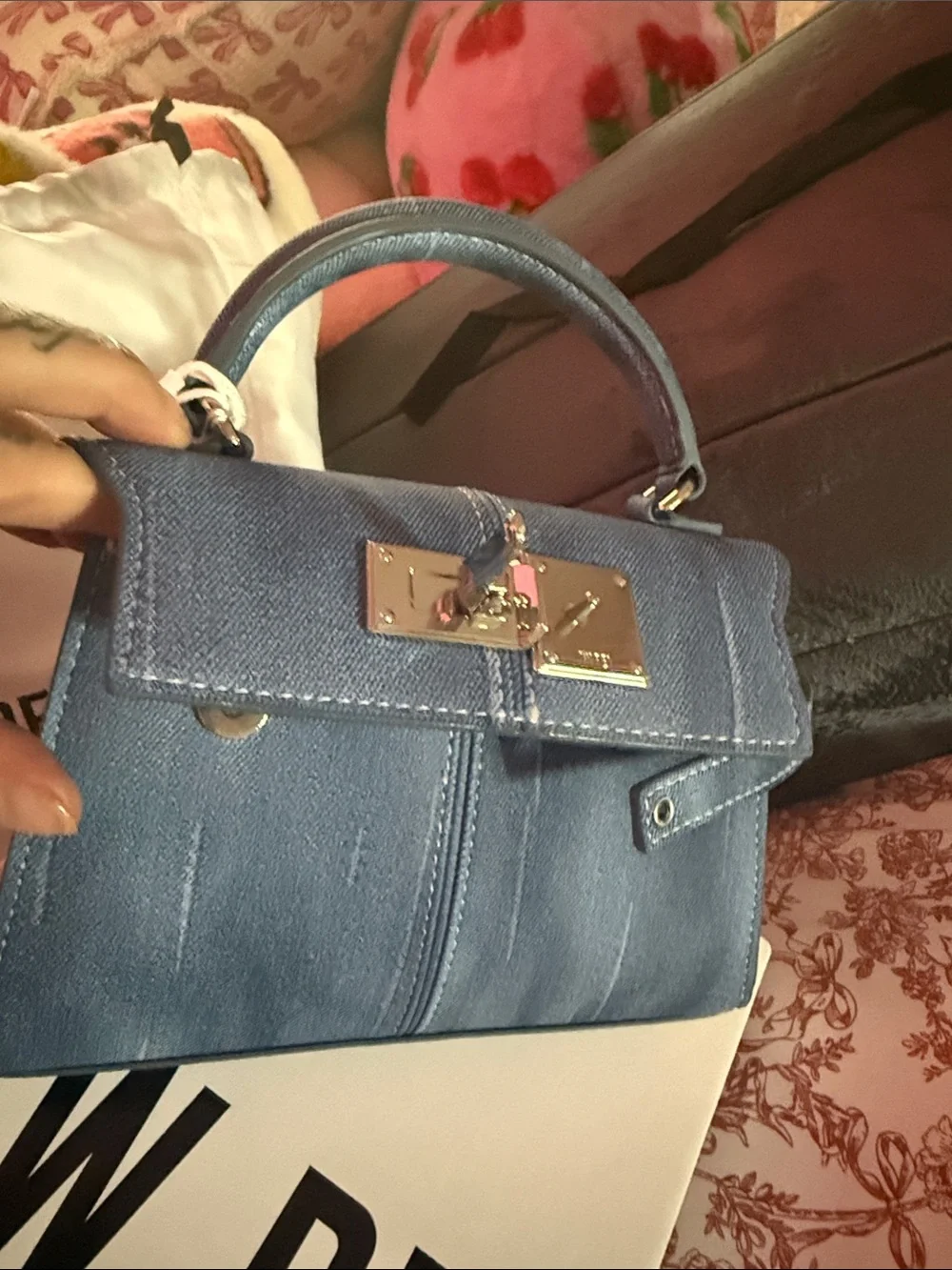 JW PEI Denim Blue Mini Top-Handle Satchel